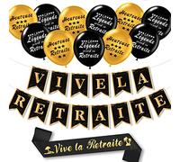 Vive La Retraite Ballon et Bannière Pré-assemblée, Banderole, Echarpe pour Retraite Decoration