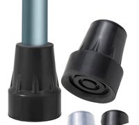 Vive Lot de 2 embouts de canne de marche (1,9 cm) - Embouts de rechange universels antidérapants en caoutchouc pour cannes, béquilles, déambulateurs, cannes