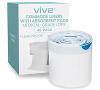 Vive Lot de 48 doublures de chaise percée avec coussinets absorbants - Sacs de rechange portables pour chaise de chevet - Doublures de pot Porta jetables pour bras standard bariatrique pliable 3 en 1