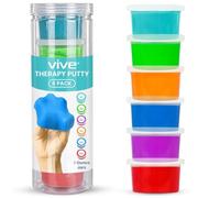 Vive Pâte thérapeutique (lot de 6, 510,3 g) - Outil thérapeutique, professionnel et d'exercice pour le stress - Exercices de force des doigts et de la main - Extra doux, moyen, ferme résistance -