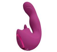 Vibromasseur vaginal en silicone pour point G avec langue vibrante stimule...