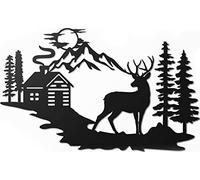 Vivegate Décoration Murale de cerf - 44,5 x 27,9 cm - Décoration Murale Rustique en métal - Décoration Murale en métal pour Maison, cabane, Salle de Bain