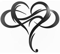 Vivegate Décoration murale en métal en forme de cœur infini - Plaque unique en métal - Découpe pour l'extérieur - 38 x 33 cm