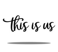 Vivegate Décoration murale « This Is Us » - Panneau « This Is Us » - Décoration murale en métal pour chambre à coucher - Noir - Grande taille : 99 x 28 cm