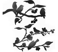 Vivegate Oiseaux en métal - Décoration murale en métal - Oiseaux sur fil métallique - Décoration murale d'extérieur (grande taille - 91,5 x 33 cm)