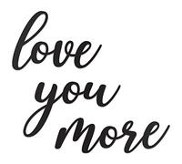 Vivegate Plaque décorative murale en métal avec inscription « Love You More » - 63,5 x 53,3 cm - Noir - Beau panneau « I Love You More » - Décoration murale « Love You More Love You More Love You More