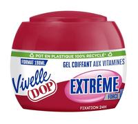 VIVELLE DOP - Gel Coiffant Fixation Extrême Force 8 aux Vitamines, Pot 190mL - Lot De 3