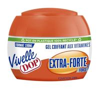 VIVELLE DOP - Gel Coiffant Fixation Ultra Forte et Tenue Longue Durée, Soin Vitaminé, Pot 190 mL - Lot De 3
