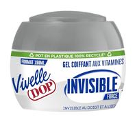 VIVELLE DOP - Gel Coiffant Invisible Fixation Puissante Force 7, Enrichi en Vitamines (Pot 190mL) - Le Lot De 3