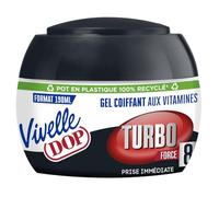 VIVELLE DOP - Gel Coiffant Turbo Fixation Extra Forte, Tenue Durable aux Vitamines (Pot 190 mL) - Le lot de 3