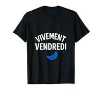 Vivement Vendredi Slogan Bleu Roi & Blanc T-Shirt