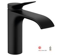 Vivenis Mitigeur de lavabo 110 sans tirette ni vidage, bec cascade, noir mat (75022670)