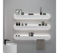 Viverso AGA Design U Ensemble d’accessoires avec éclairage pour coin vasque/lavabo, AGA-WT140LED-3-WM#SET2,
