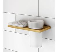 Viverso x add Gobelet porte-brosse à dents et insert en silicone avec support mural double, VU5000XX+VA1500XX+VA1401BG,