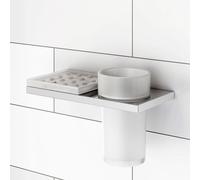 Viverso x add Gobelet porte-brosse à dents et insert en silicone avec support mural double, VU5000XX+VA1500XX+VA1401CR,