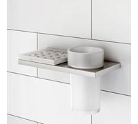Viverso x add Gobelet porte-brosse à dents et insert en silicone avec support mural double, VU5000XX+VA1500XX+VA1401BN,