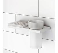 Viverso x add Gobelet porte-brosse à dents et insert en silicone avec support mural double, VU5000XX+VA1500XX+VA1401MW,