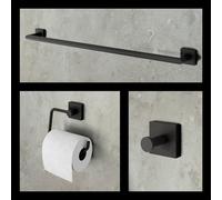 Viverso x cube Ensemble d’accessoires de salle de bains 3 en 1, VC2100MB+VC4600MB+VC4000MB,