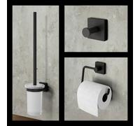 Viverso x cube Ensemble d’accessoires de salle de bains 3 en 1, VC3000MB+VC2100MB+VC4000MB,