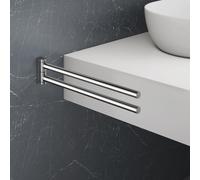 Viverso x one Porte-serviettes de toilette, bras double l: 20 H: 70 P: 350 mm, VL4400CR,