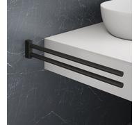 Viverso x one Porte-serviettes de toilette P: 450 mm, 2 bras, pivotant, VL4401MB,