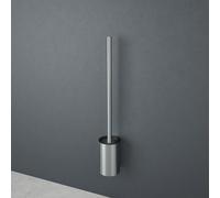 Viverso x steel Porte-brosse WC avec brosse à fixer au mur ou à poser, VX3012BS,