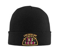 Vivez Chaque Jour comme Si C'Était Le Mardi Taco Femme Homme Watch Cap Chaud Bonnets Hiver Coupe-Vent Bonnet De Pêcheur pour Course À Pied Randonnée Le Quotidien