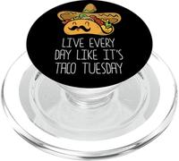 Vivez Chaque Jour comme si c'était Taco Tuesday - Amateur de Cuisine Mexicain PopSockets PopGrip pour MagSafe