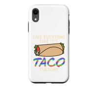 Vivez Chaque Jour comme Un Mardi Tacos drôle Citation Coque pour iPhone XR