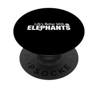 Vivez Mieux avec Les éléphants pour Les Amoureux de la Faune et de la Faune PopSockets PopGrip Adhésif