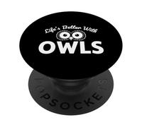 Vivez Mieux avec Les hiboux Observant Les Oiseaux Amoureux de la Nature PopSockets PopGrip Adhésif