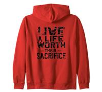 Vivez une vie digne de leur sacrifice commémoratif patriotique vétéran Sweat à Capuche