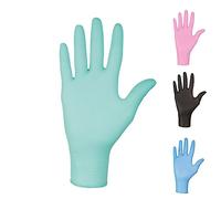 Vivezen - Boite de 100 gants en nitrile jetables - non poudrés - 4 coloris, 4 tailles