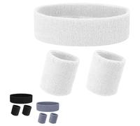 Vivezen - Ensemble de Bandeaux de Sport, Cheveux et Poignets Anti-Transpiration, Running, Tennis, Fitness, padle, Absorbant - 85% Coton - Plusieurs Coloris