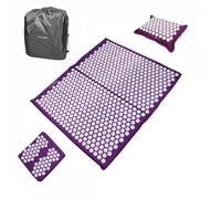 Vivezen ® Kit D'acupression, Tapis, Coussin Et Repose Pieds Avec Sac De Transport - Prune