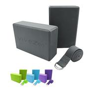 Vivezen - Lot de 2 Briques de Yoga 23 x 15 x 7,5 cm et Sangle de Yoga 183 x 3,8 cm - EVA - 4 Coloris