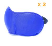 Vivezen - Lot De 2 Masques De Nuit, Sommeil, Voyage Avec Serre Tête Élastique, Cache Yeux Pour Dormir - Bleu