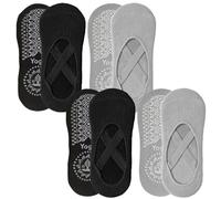 Vivezen - Lot de 4 paires de chaussettes élastiques et antidérapantes pour yoga, pilates - Du 34 au 39 - Plusieurs coloris