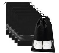 Lot de 5 sacs de rangement pour chaussures pochette de voyage - 32 x 44 cm - Noir - Vivezen