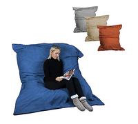 Vivezen - Pouf Géant Xxl, Fauteuil D'intérieur Déhoussable - 150 X 180 Cm - Sherpa - Bleu Marine Bleu