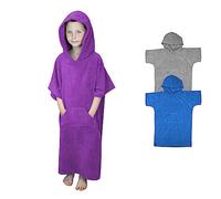 Vivezen - Serviette Poncho de Bain ou de Plage avec Poche - Enfant - Trois Coloris
