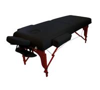 Vivezen Table de massage 15cm pliante 2 zones Bois foncé Panneau Reiki Noir housse