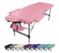 Vivezen - Table de Massage Pliante 2 Zones en Aluminium + Accessoires et Housse de Transport - Plusieurs Coloris