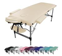 Vivezen - Table de Massage Pliante 2 Zones en Aluminium + Accessoires et Housse de Transport - Plusieurs Coloris