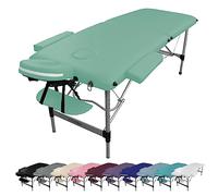 Vivezen - Table de Massage Pliante 2 Zones en Aluminium + Accessoires et Housse de Transport - Plusieurs Coloris