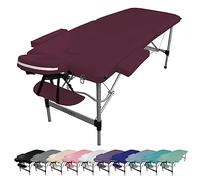 Vivezen - Table de Massage Pliante 2 Zones en Aluminium + Accessoires et Housse de Transport - Plusieurs Coloris