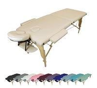 Vivezen - Table de Massage Pliante 2 Zones en Bois avec Panneau Reiki + Accessoires et Housse de Transport - Plusieurs Coloris
