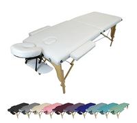 Vivezen - Table de Massage Pliante 2 Zones en Bois avec Panneau Reiki + Accessoires et Housse de Transport - Plusieurs Coloris