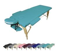 Vivezen - Table de Massage Pliante 2 Zones en Bois avec Panneau Reiki + Accessoires et Housse de Transport - Plusieurs Coloris