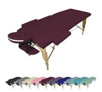 Vivezen - Table de Massage Pliante 2 Zones en Bois avec Panneau Reiki + Accessoires et Housse de Transport - Plusieurs Coloris
